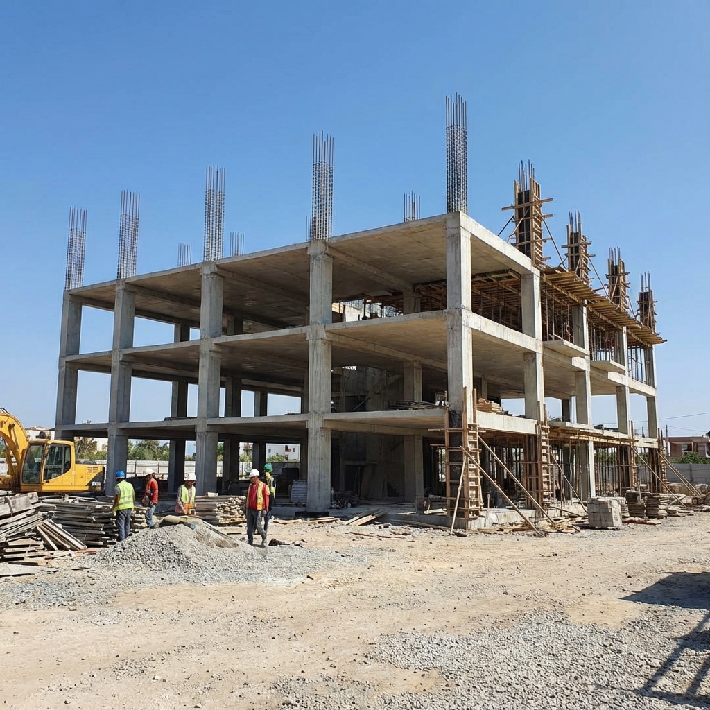 Estructura de concreto de 3 pisos